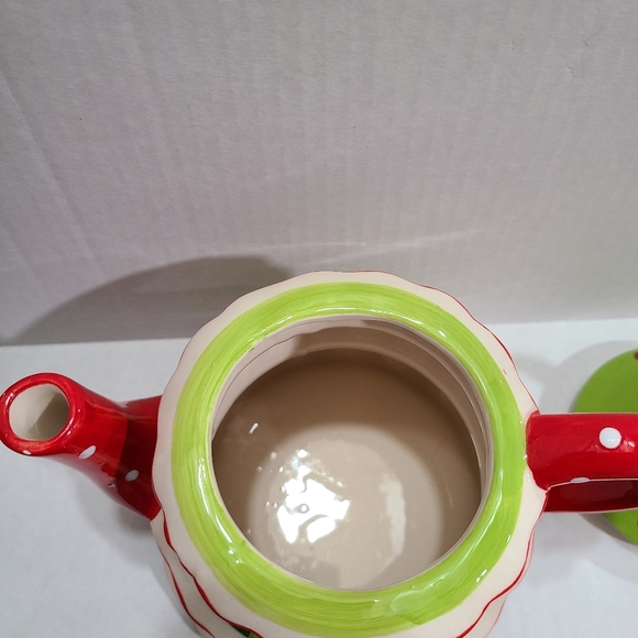 Ceramic tiered Christmas tree figural glazed teapot cookie jar with lid - Picture 6 of 10